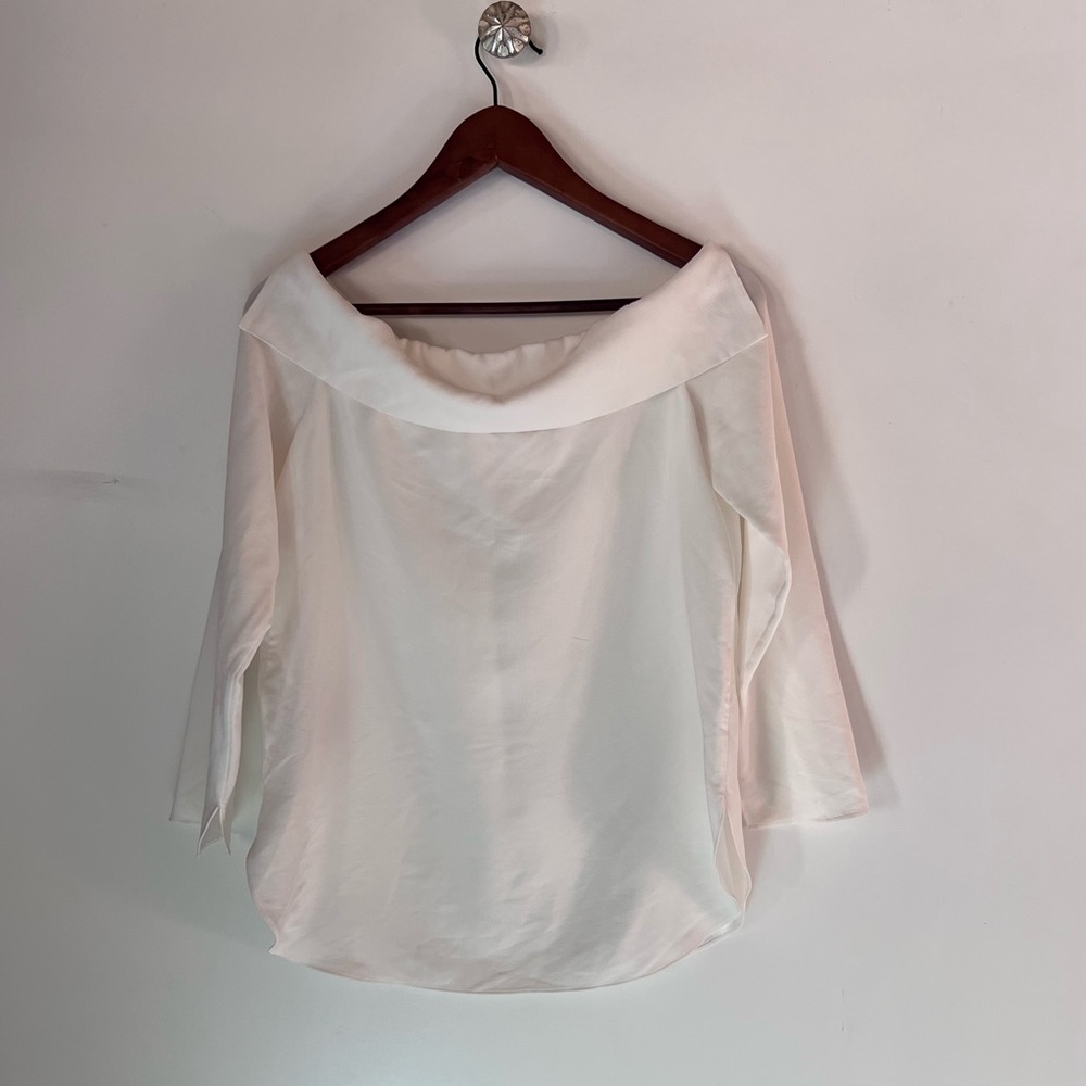 MASSIMO DUTTI FOLDER SHOULDER BLOUSE OFF SHOULDER